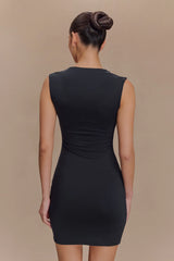 Tatianna Lace Trim Modal Mini Dress - Black