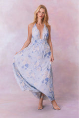 Love Fragrance Halter Maxi Dress-WHISPER BLUE