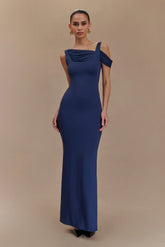 Janette Recycled Nylon And Mesh Sleeveless Maxi Dress - Navy