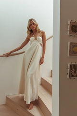 Onika Cut-Out Tied Back Maxi Dress Butter